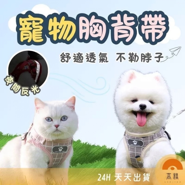 寵物胸背帶 夜間反光 貓胸背帶 背心胸背帶 貓牽繩 胸背帶 貓衣服 貓咪牽引繩 遛貓繩