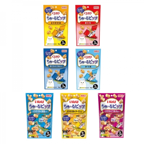 CIAO INABA 啾嚕迷你捲心塊 貓咪零食 狗點心 捲心塊 狗食品 貓點心 狗狗零食 寵物零食 貓食品